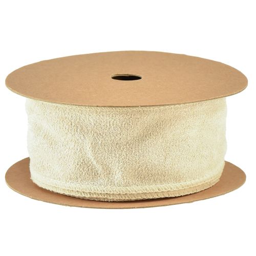 Artikel Dekorativt band sammetsband dekorativt band smycken band beige B50mm L8m