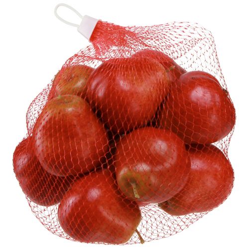 Artikel Dekorativa päron, dekorativ frukt, röd, i ett nät, Ø5,5 cm, H6,5 cm, 12 stycken