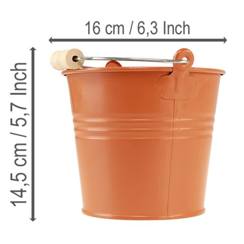 Artikel Dekorativ metallhink/planter, orangebrun, Ø16cm, H14,5cm, 1,6L
