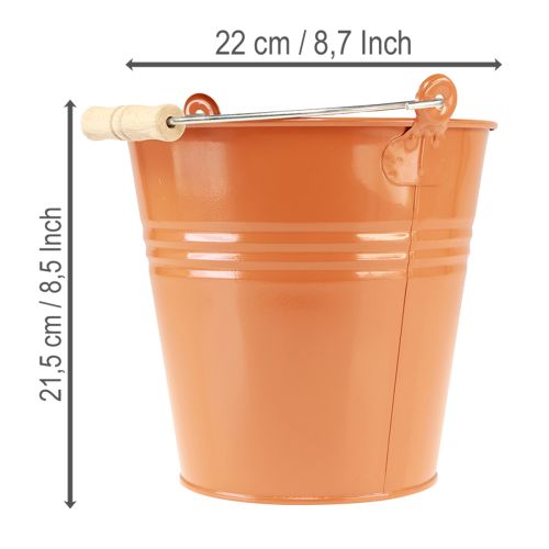 Artikel Dekorativ metallhink/planter, orangebrun, Ø22cm, H21,5cm, 6L