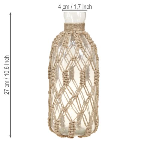 Artikel Dekorativ flaska glas makrame flaska vas Ø10cm H27cm