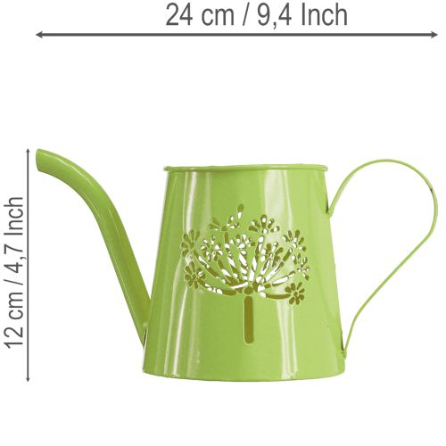 Dekorativ vattenkanna i metall, maskrosdesign, grön, 12 cm hög, 2 stycken, dekorativ vas, shabby chic | Floristik24.se