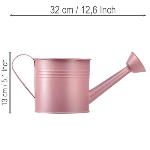 Dekorativ vattenkanna, rosa metallplanter, Ø13,5 cm H12,5 cm | Floristik24.se