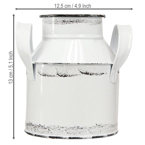 Artikel Dekorativ metallkanna med handtag, vit och svart, 13 cm hög, 2 stycken