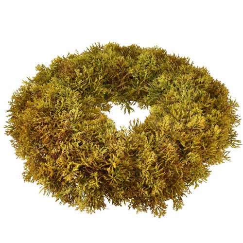 Artikel Dekorativ konstgjord mosskrans med hängare brungrön Ø30cm