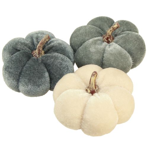 Artikel Dekorativa Pumpor Tyg Velvety Cream Grå Höst Ø7cm 9 st