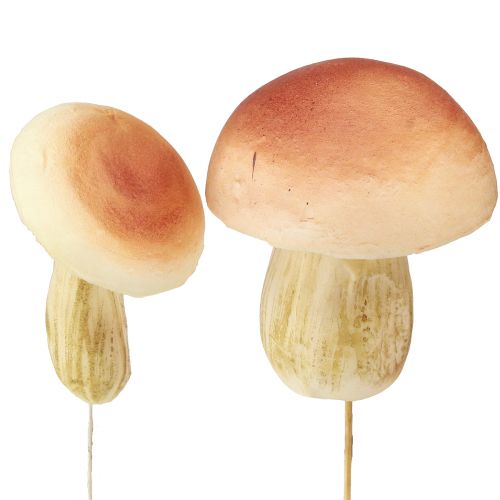 Artikel Dekorationssvampar på pinnar små och stora bruna H10/11,5cm 8 st.