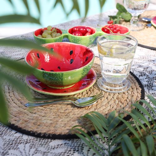 Dekorativ skål keramik vattenmelon sommardekoration Ø15cm H6cm