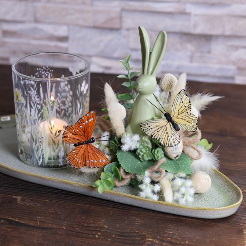 Artikel Dekorativa fjärilar på tråd för färgglada bordsdekorationer, 7 cm, 12 stycken