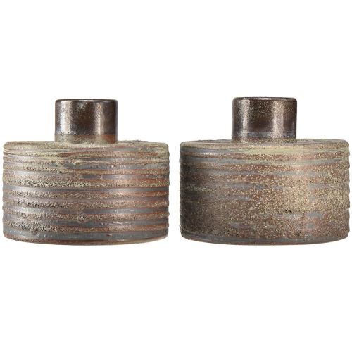Artikel Dekorativ vas keramik keramik vas brun blå grå 12x10,5cm 2st