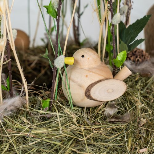 Artikel Dekorativa fåglar träfåglar bordsdekoration vårnatur 7cm 3 st