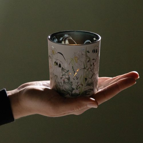 Artikel Dekorativ glaslykta med lövdesign för eleganta heminredningsdetaljer, 8 cm, 4 stycken