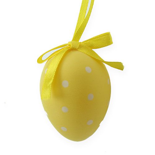 Floristik24 Dekorativa påskägg gula, vita blandade 6,5 cm 12p