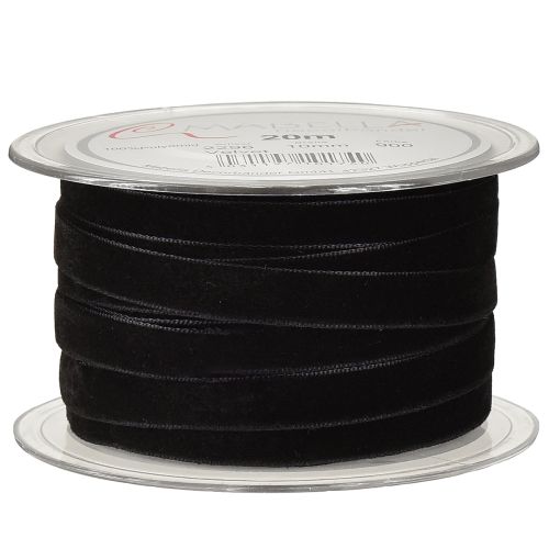 Artikel Sammetsband dekorativt band sammet svart 10mm 20m
