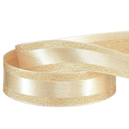Artikel Dekorationsband guld med glitter och ränder presentband 25mm 20m