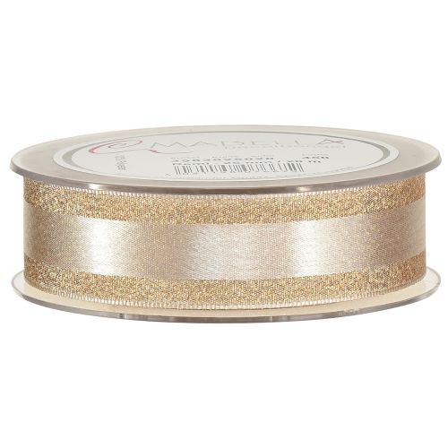 Artikel Dekorationsband guld med glitter och ränder presentband 25mm 20m