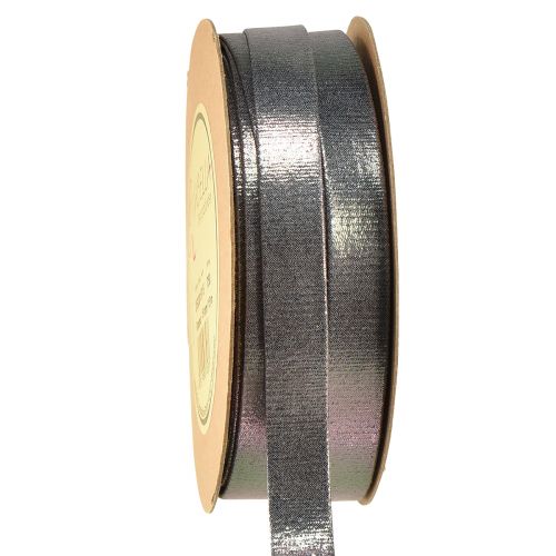 Floristik24 Dekorativt band silver metallic look smyckesband 15mm 15m