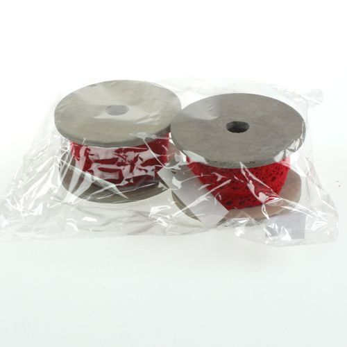 Floristik24 Band spets röd 20mm x 2m 2st