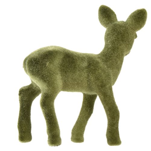 Artikel Dekorativ figur rådjur fawn flockade julfigurer grön 10,5cm 6 st