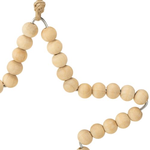 Artikel Juldekorationer: träpärlor, hjärta, stjärna, träd, 13 cm höga, 6 stycken