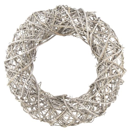 Floristik24 Dekorativ krans trä dekoration rotting naturvit Ø40cm H9,5cm