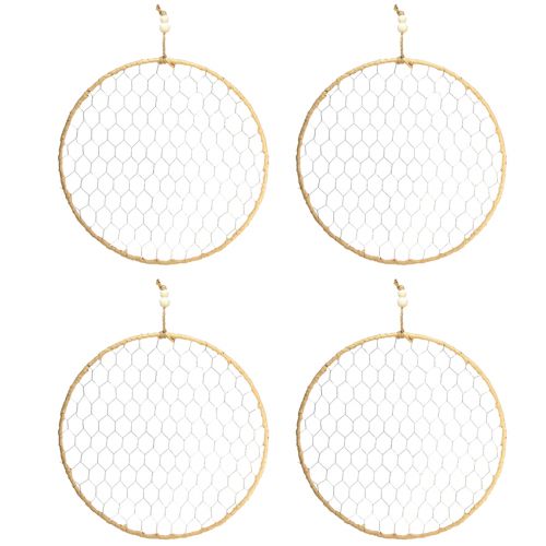 Artikel Dekorativ ring metall hängande dekoration Raffia silver natur Ø38cm 4 st