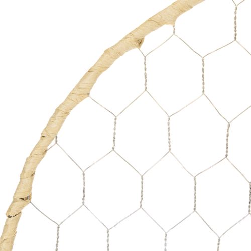 Artikel Dekorativ metallring Ø38cm, hängande dekoration, raffia, silver, naturlig, bohemisk väggdekoration, mångsidig dekoration, 4 stycken