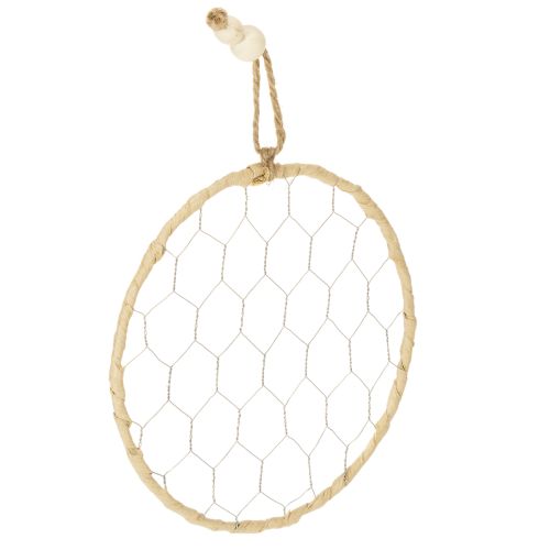 Dekorativa hängringar i metall, raffia, Ø20 cm, 4 stycken, bohemisk väggdekoration, fönsterdekoration