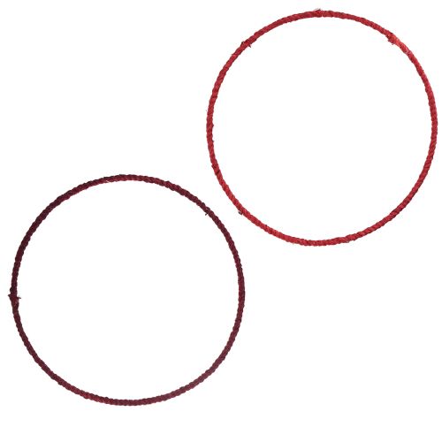 Floristik24 Dekorativ ring jute dekorationsögla röd mörkröd Ø30cm 4st