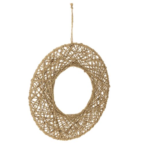 Floristik24 Dekorativa juteringar, naturlig stil, hängande dekoration, bohemisk stil, Ø38 cm, 2 stycken, metallringar, väggdekoration, fönsterdekoration