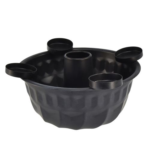 Artikel Dekorativ metallskål i svart – Gugelhupf design, 26 cm – snygg värmeljushållare för en mysig atmosfär