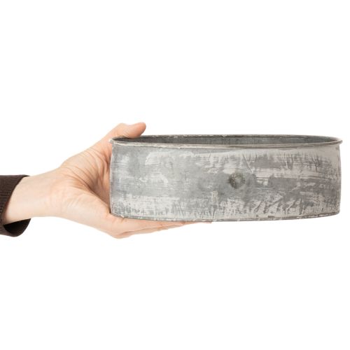 Artikel Dekorativ metallskål, oval, grå, L22,5/19,5/16 cm, set om 3