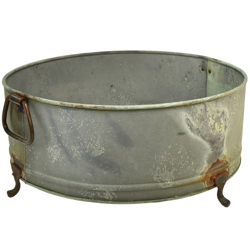 Dekorativ skål med fotmetallhandtag rost 42/46,5 cm set om 2