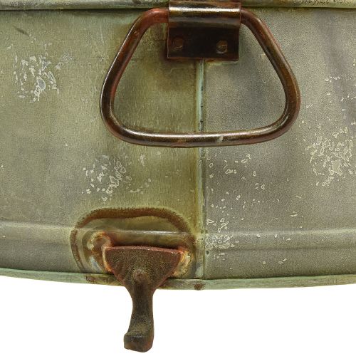 Artikel Dekorativ skål med fotmetallhandtag rost 42/46,5 cm set om 2