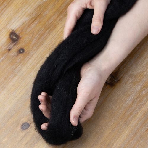 Artikel Dekorativ ull, ullsnöre, tovad ull för kreativt hantverk och blomsterdekorationer, 2m, svart