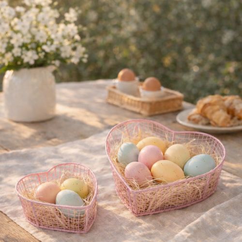 Artikel Trådkorgar, hjärtformade, för dekoration och organisering, 20 cm, set om 4