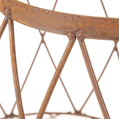 Artikel Oval trådkorg med handtag, trädgårdsdekoration, rostfärgad, 30/25 cm, set om 2