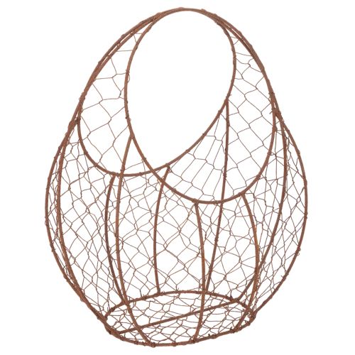 Trådkorg, metallplanter, vårdekoration, påskkorg, brun, rostfri yta, H34cm L30cm köpa | Floristik24.se