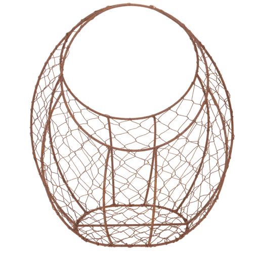 Trådkorg, metallplanter, vårdekoration, påskkorg, brun, rostfri yta, H34cm L30cm | Floristik24.se
