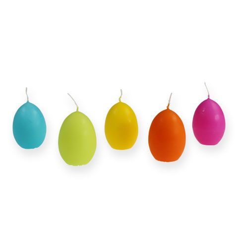 Påskäggljus 6 cm diverse färger 12st | Floristik24.se