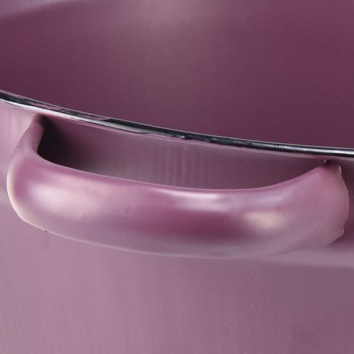 Artikel Hink med handtag växtbricka metall lila Ø22,5cm H10,5cm