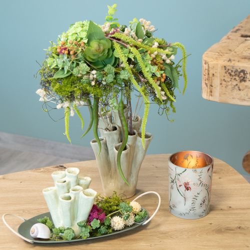 Artikel Elegant ljusstake med blommotiv för harmonisk rumsdesign, 12,5 cm, 2 stycken