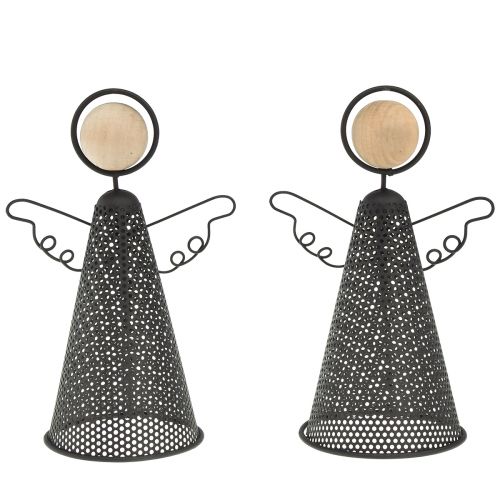 Artikel Ängelfigur Jul Metall Svart Natur 15,5cm 2st