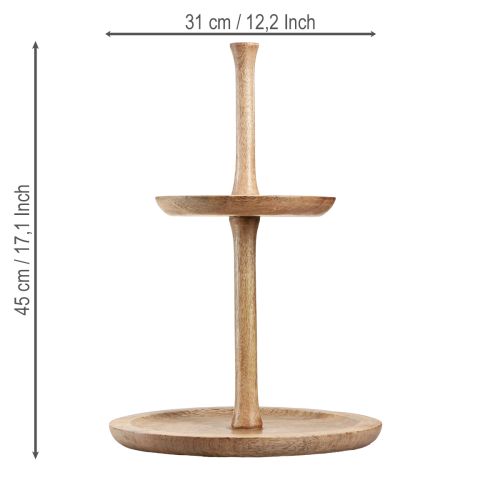 Artikel Tårtställ trädekor 2-vånings naturrund Ø31/20cm H45cm