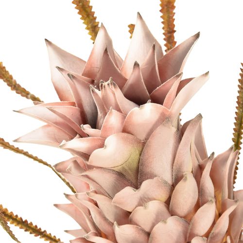 Artikel Exotisk konstgjord blomma rosa stor ananasblomma 74cm
