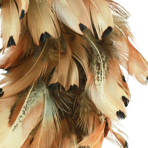 Artikel Fjäderkrans äkta fjädrar fasanfjädrar krans brun Ø24cm