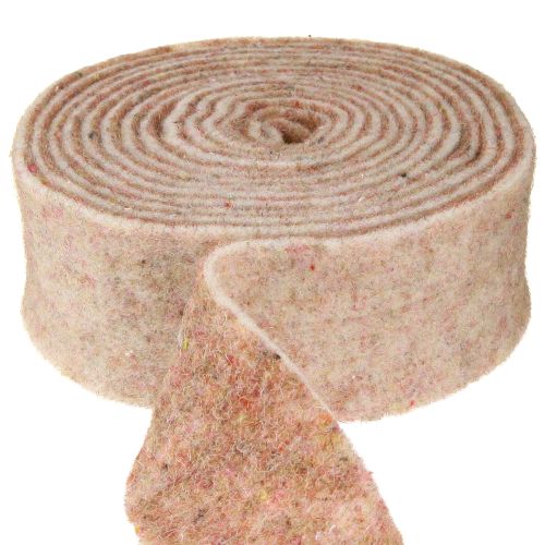 Floristik24 Filtband ullband dekortyg brunröd beige ullfilt 7,5 cm 5 m