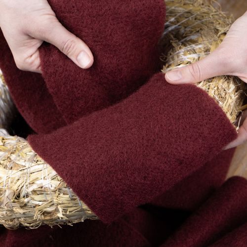 Artikel Filtband i ull, mörkrött, 15 cm x 5 m, för dekoration och pyssel