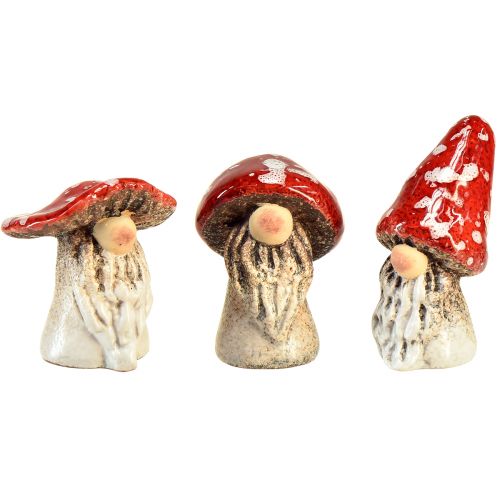 Floristik24 Sagotomte-paddsvampfigurer – röda med vita prickar, 7,5 cm – magisk dekoration för trädgård och hem – 6 stycken