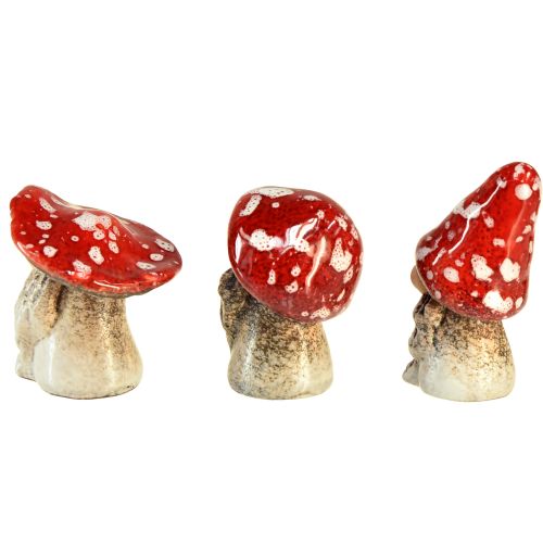 Artikel Sagotomte-paddsvampfigurer – röda med vita prickar, 7,5 cm – magisk dekoration för trädgård och hem – 6 stycken